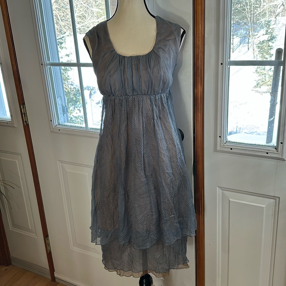 More By Sisters Italian Silk Sheer Polka Dot Dress